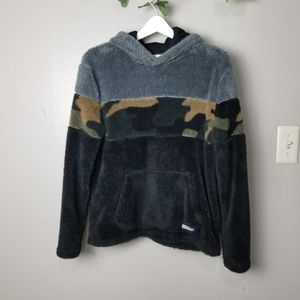 Black Jack sherpa hoodie pullover size S
